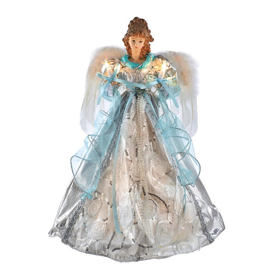 Silver and Blue Angel Lighted Treetop