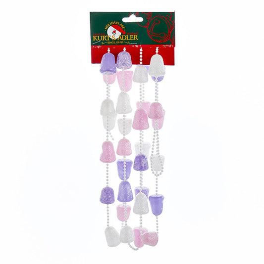 Pink, Purple and White Glittered Gum Drop Garland