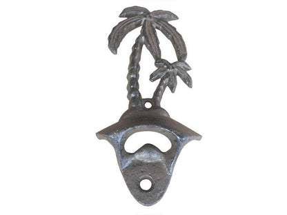 Cast Iron Wall Mounted Palmtree Bottle Opener 6""