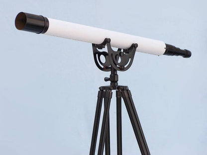 Floor Standing Oil-Rubbed Bronzed-White Leather with Black Stand Anchormaster Telescope 65""
