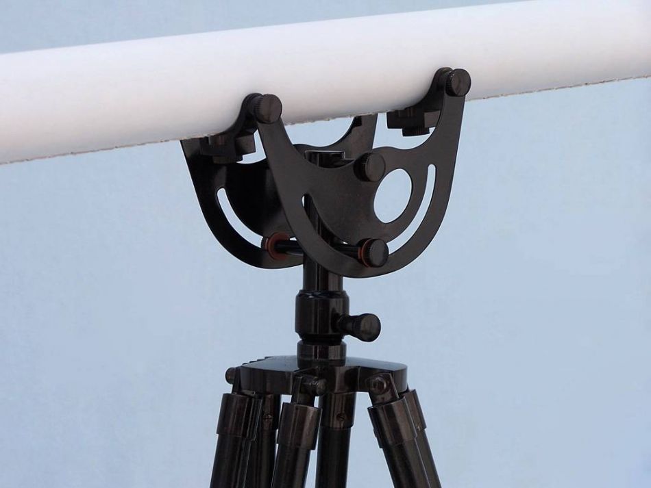 Floor Standing Oil-Rubbed Bronzed-White Leather with Black Stand Anchormaster Telescope 65""