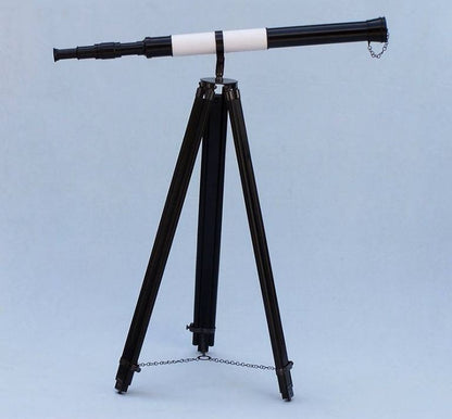 Admirals Floor Standing Oil Rubbed Bronze-White Leather with Black Stand Telescope 60""