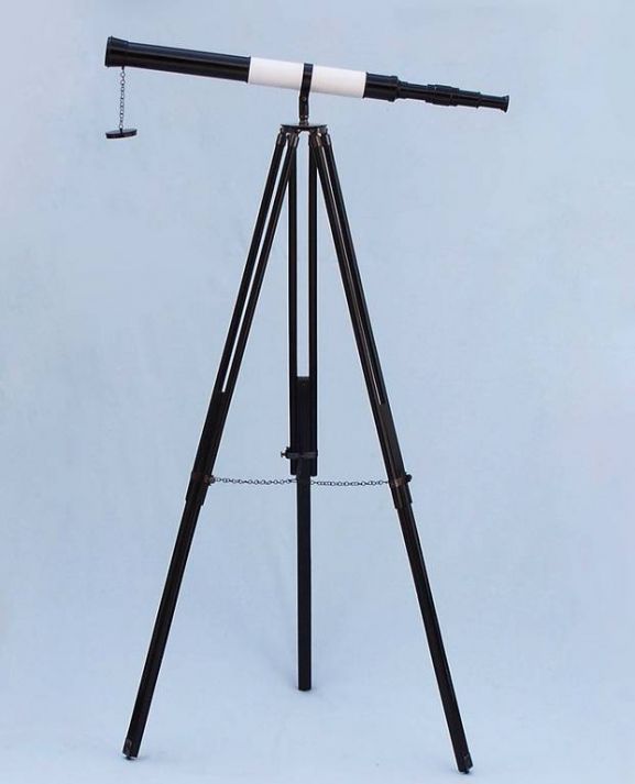 Admirals Floor Standing Oil Rubbed Bronze-White Leather with Black Stand Telescope 60""