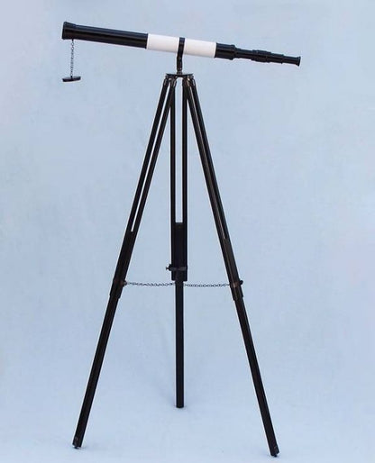 Admirals Floor Standing Oil Rubbed Bronze-White Leather with Black Stand Telescope 60""