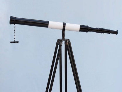Admirals Floor Standing Oil Rubbed Bronze-White Leather with Black Stand Telescope 60""