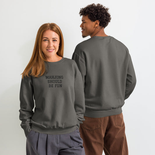 Unisex garment-dyed fleece crewneck sweatshirt