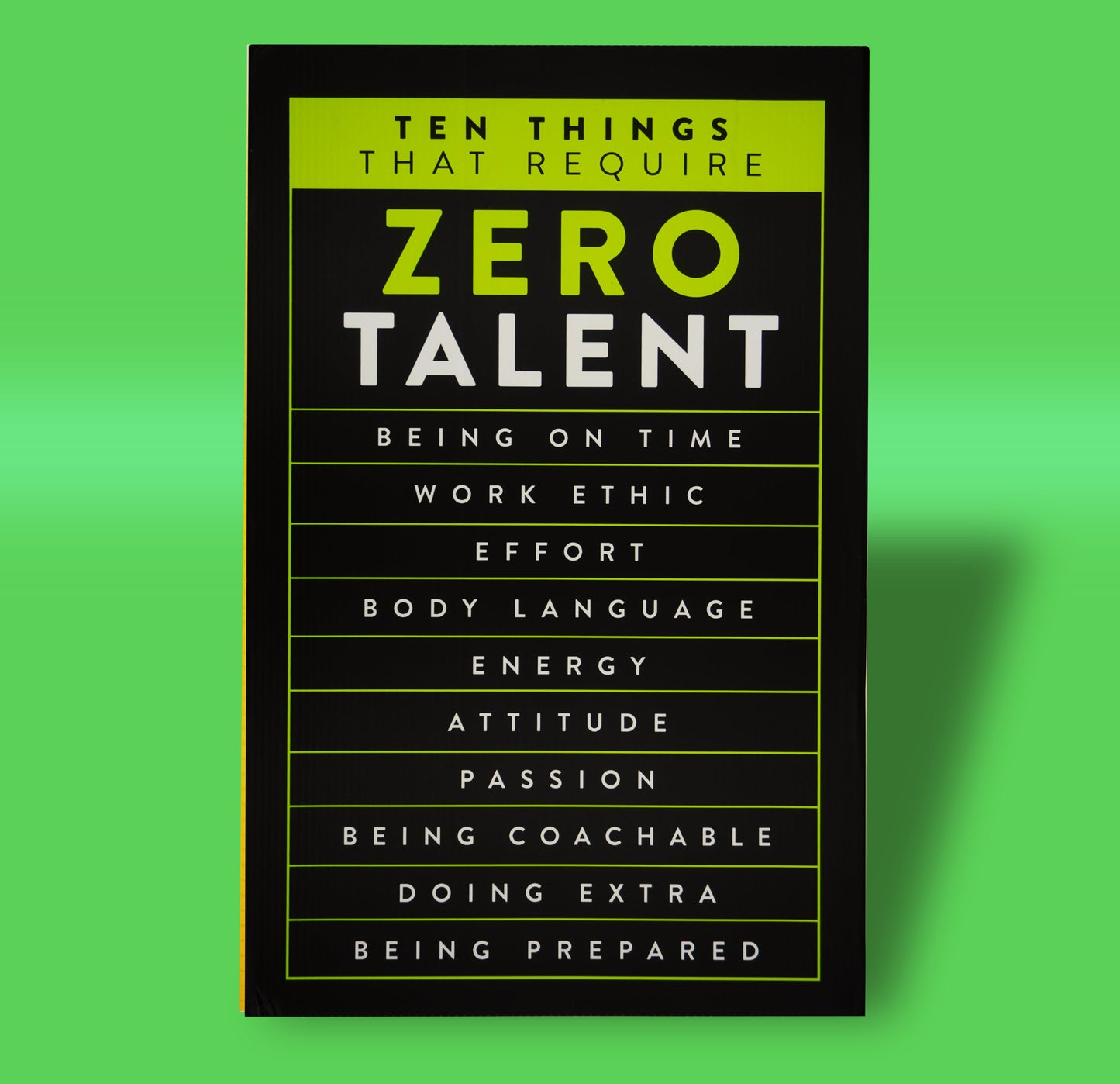 Green Motivational Wall Art - Hard Work Sign
