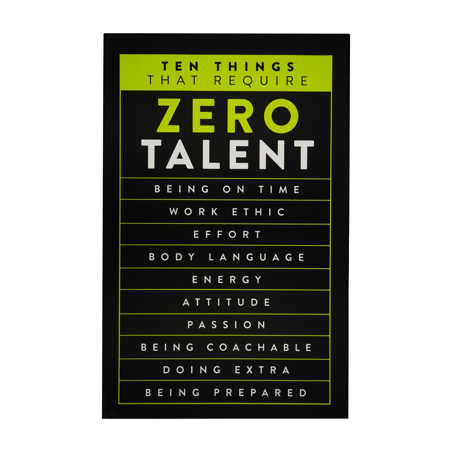 Green Motivational Wall Art - Hard Work Sign