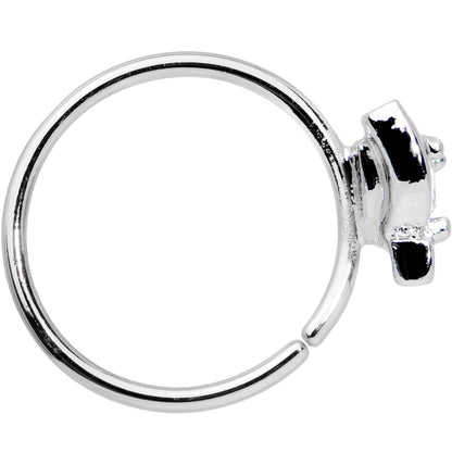 20G 3/8 Clear Gem Pronged Seamless Circular Ring
