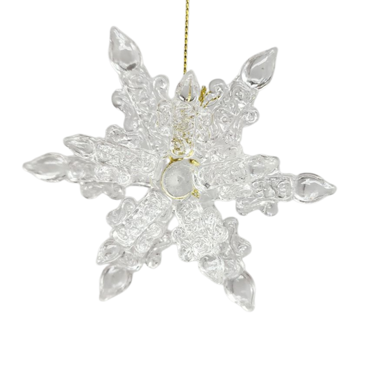 Spunglass Ornament - Clear Snowflake