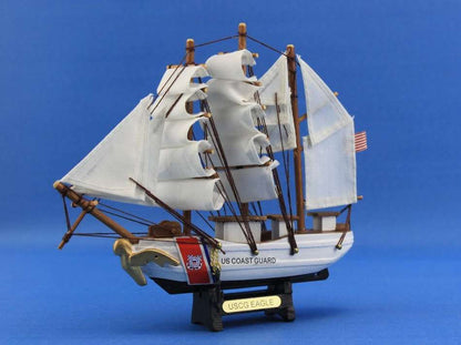 Wooden United States Coast Guard USCG Eagle Model Ship 7""