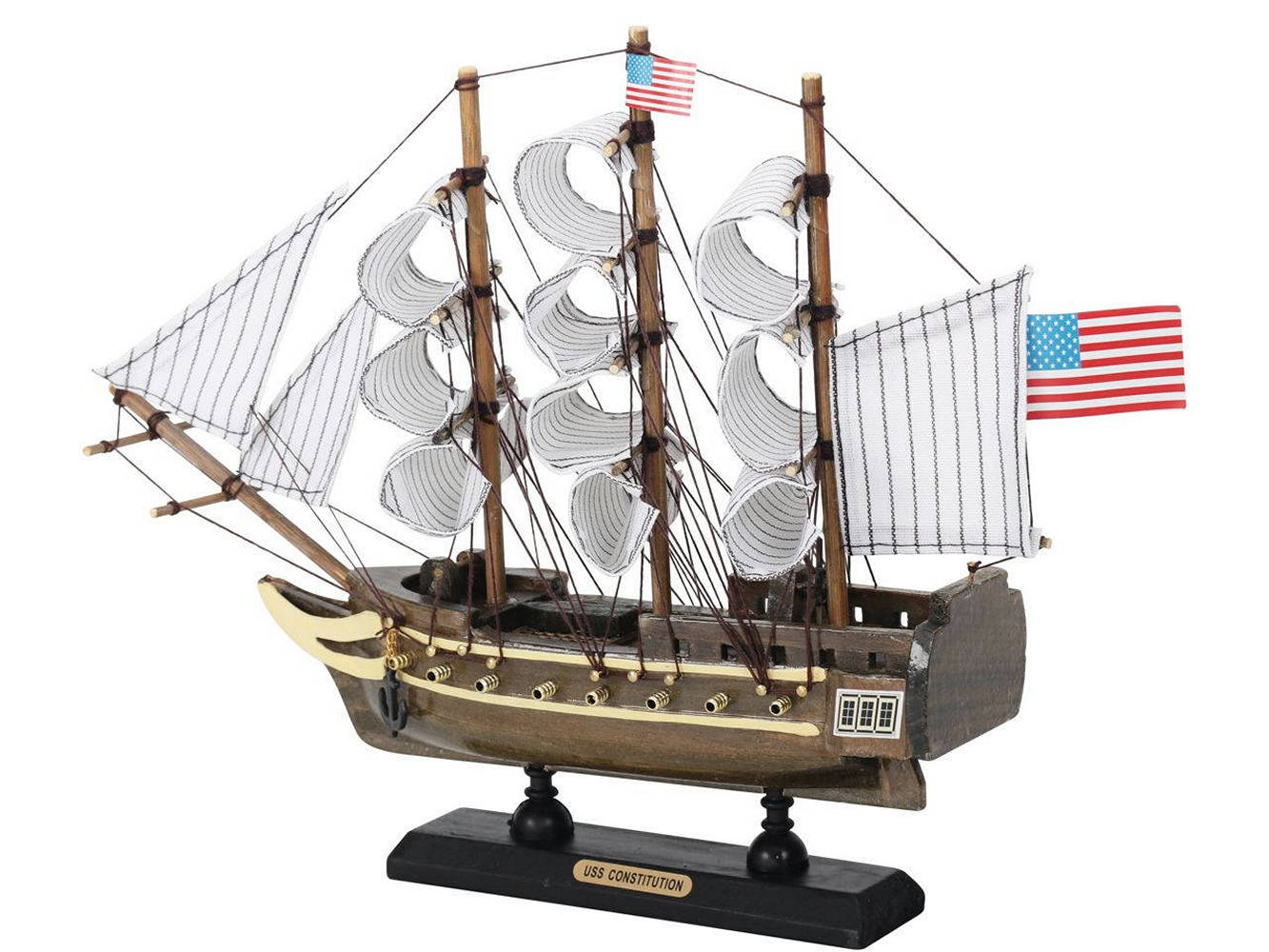 Wooden USS Constitution Tall Ship Model 12""