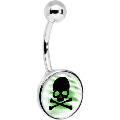 Green Black Skull Belly Ring
