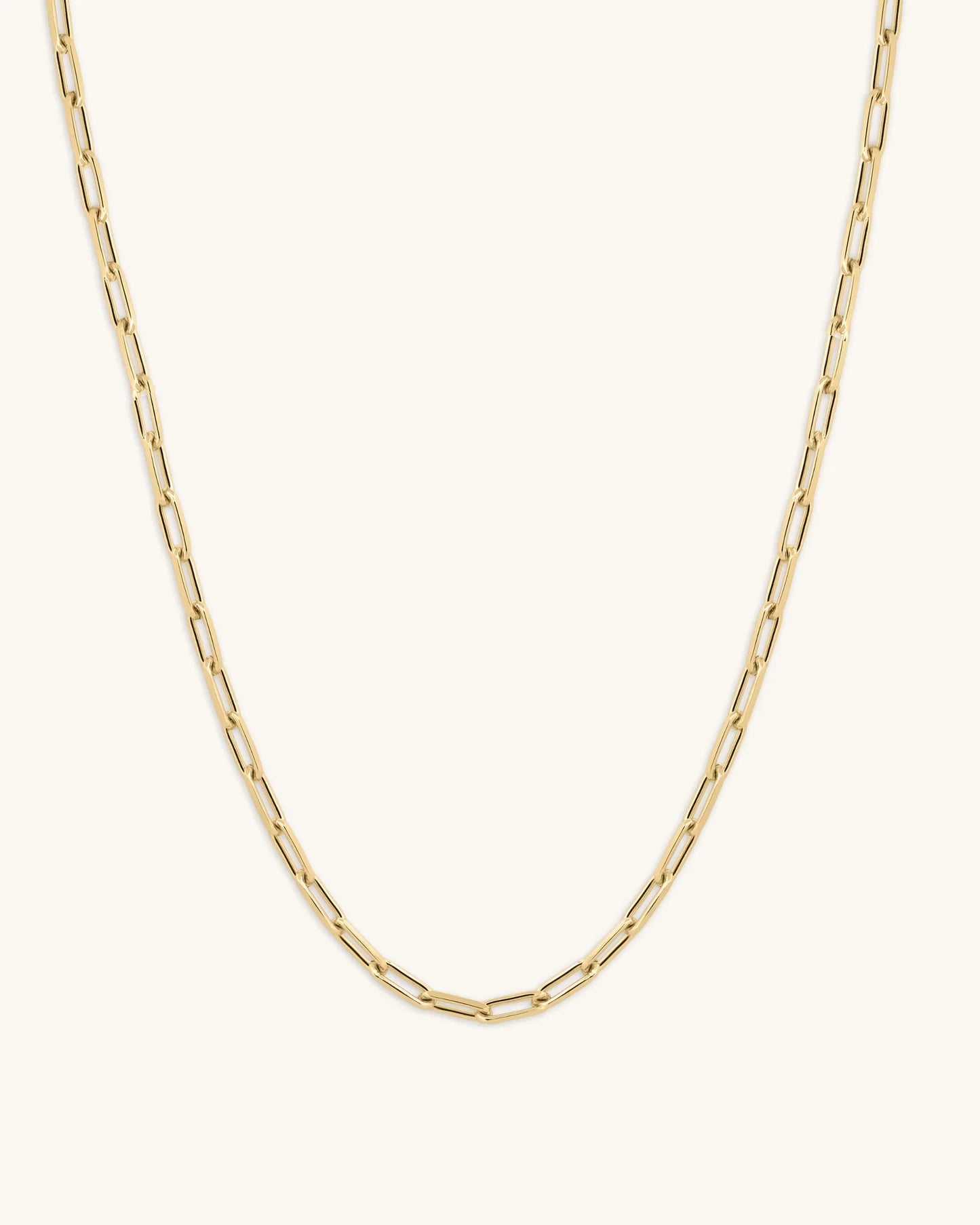 14K 3.5mm Paperclip Chain