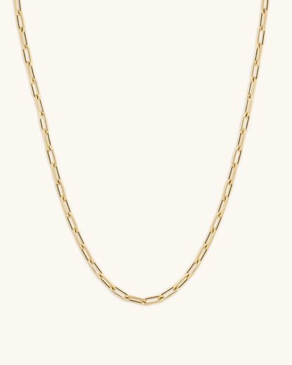 14K 3.5mm Paperclip Chain