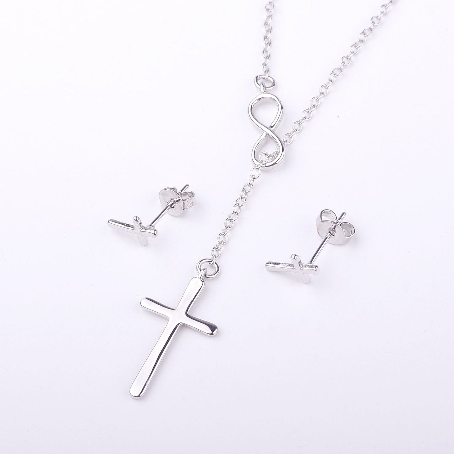 Valentine's Day Cross Earring and Necklace  Jewelry Set