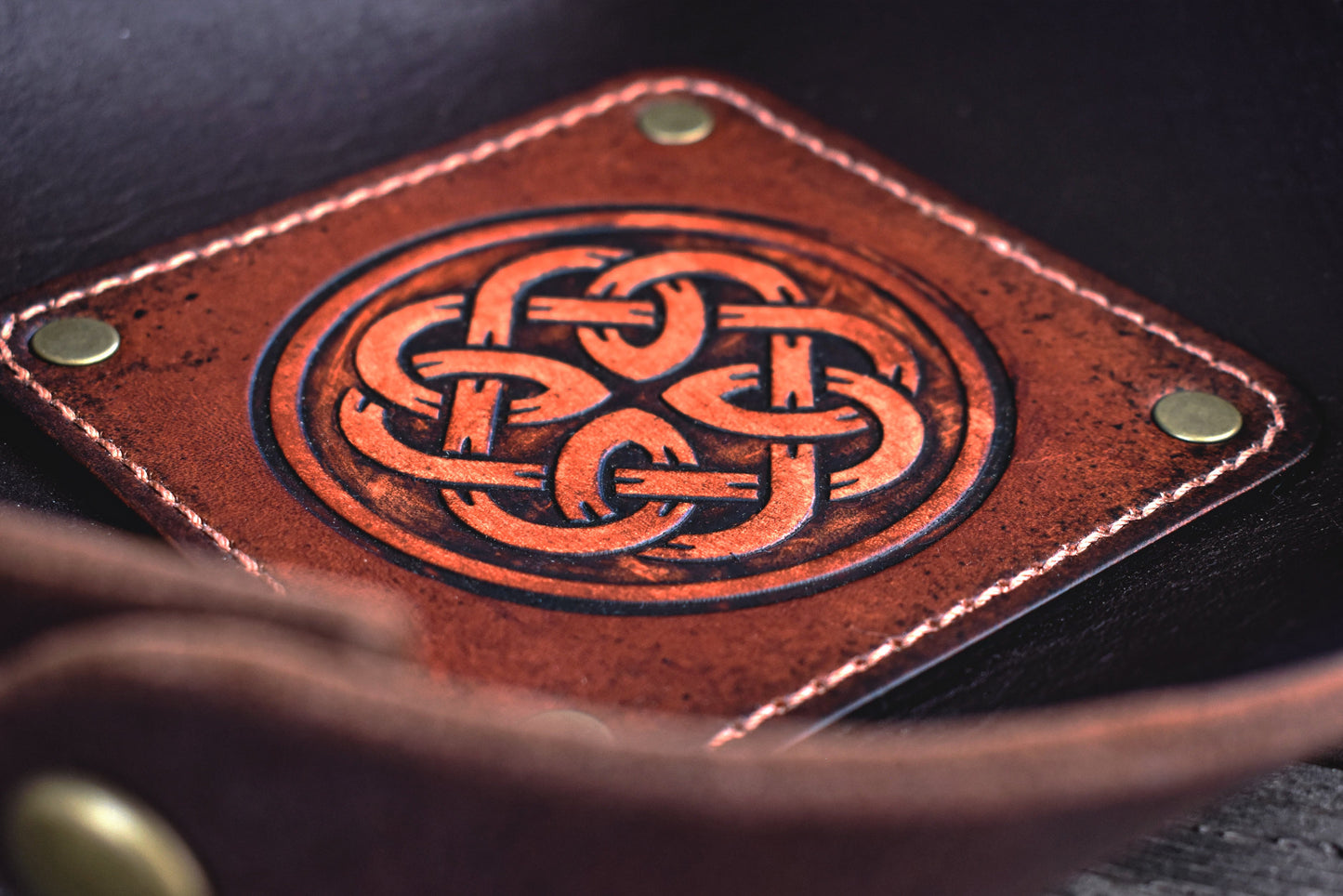 Leather Catch All Tray - Celtic