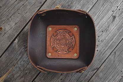 Leather Catch All Tray - Celtic