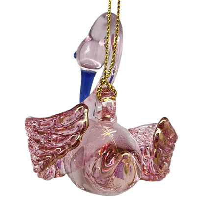 Egyptian Blown Glass Swan Ornament - Pink
