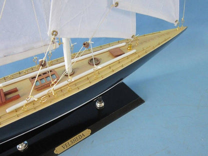 Wooden Velsheda Limited Model Sailboat Decoration 27""
