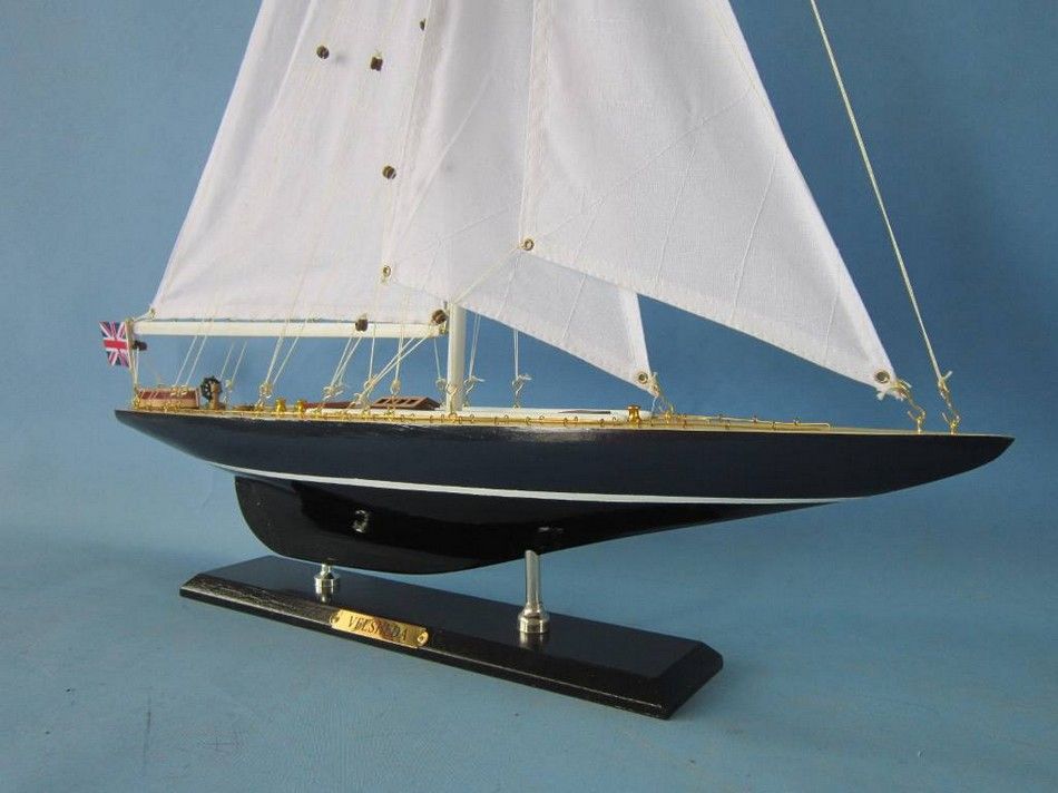 Wooden Velsheda Limited Model Sailboat Decoration 27""