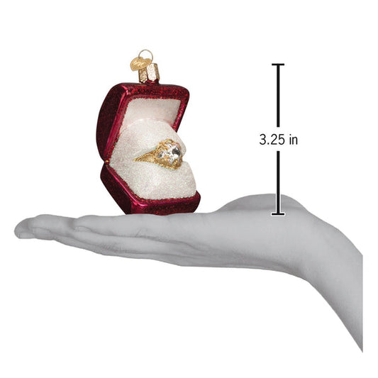 Ring In Box Glass Ornament