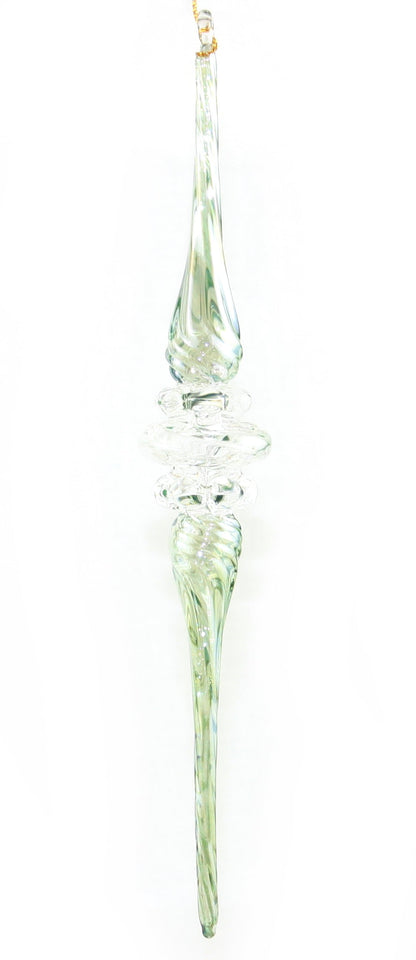 Seafoam Spiral Icicle Ornament