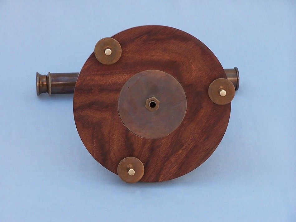 Antique Brass Alidade Compass 14""