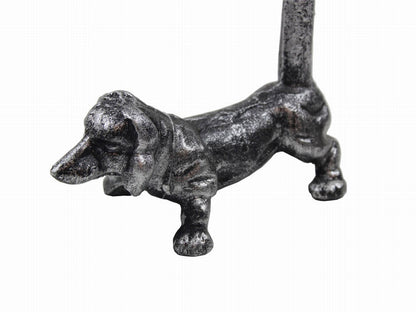 Rustic Silver Cast Iron Dog Extra Toilet Paper Stand 12""