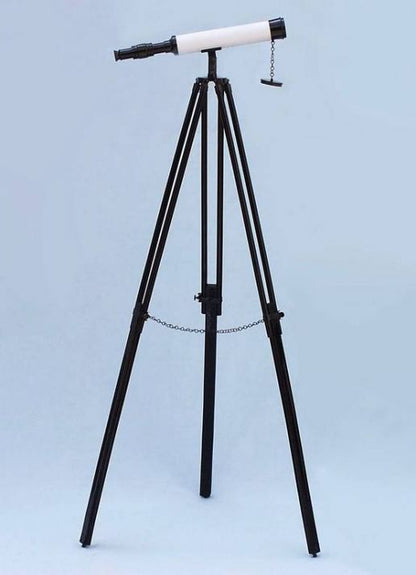 Floor Standing Oil-Rubbed Bronze-White Leather With Black Stand Harbor Master Telescope 50""