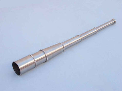 Deluxe Class Brushed Nickel Admirals Spyglass Telescope 27"" with Rosewood Box