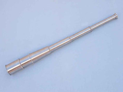 Deluxe Class Brushed Nickel Admirals Spyglass Telescope 27"" with Rosewood Box