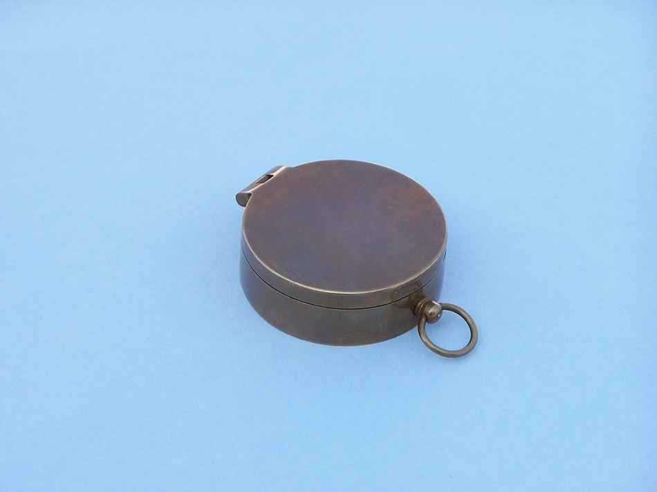 Antique Brass Lewis And Clark Pocket Compass 3""