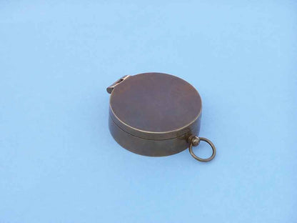 Antique Brass Lewis And Clark Pocket Compass 3""