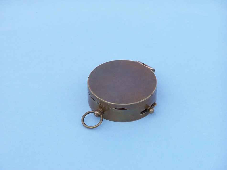 Antique Brass Lewis And Clark Pocket Compass 3""