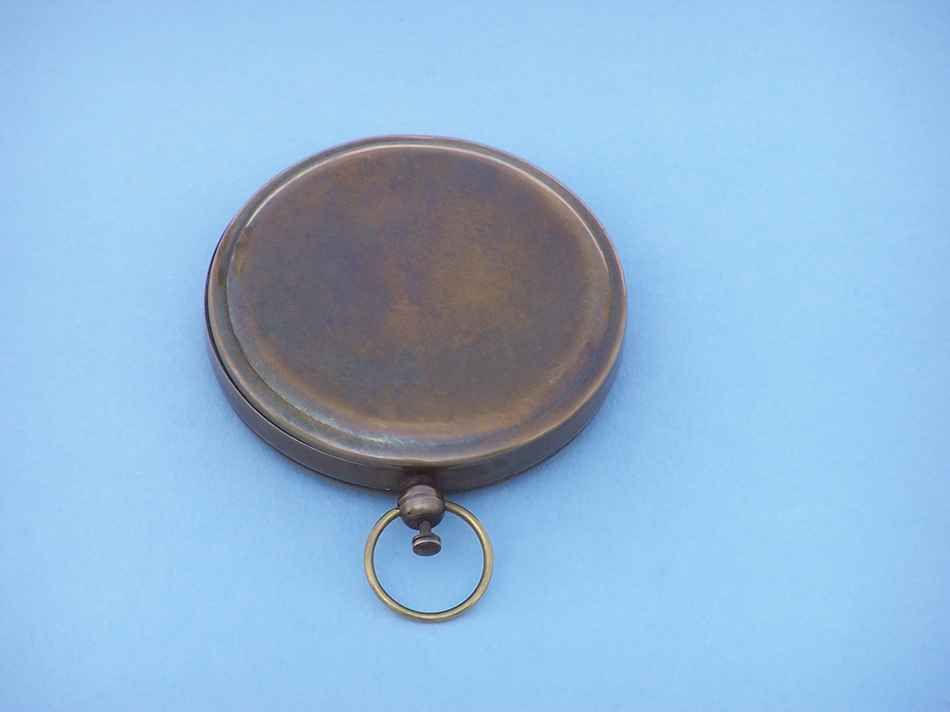 Antique Brass Captain's Push Button Compass 3""