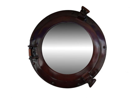 Antique Copper Decorative Ship Porthole Mirror 12""