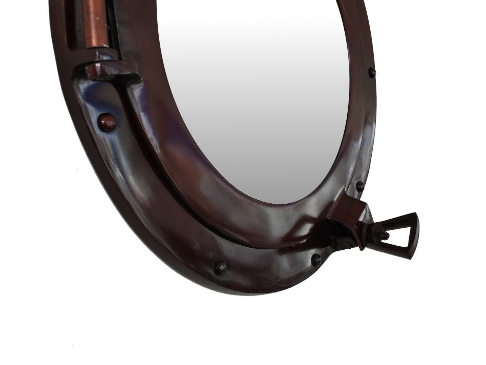 Antique Copper Decorative Ship Porthole Mirror 12""