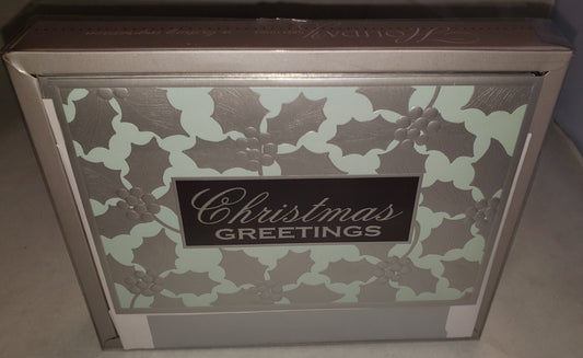 Holiday Luxury Favorites 18 Card Box - Silver Holly