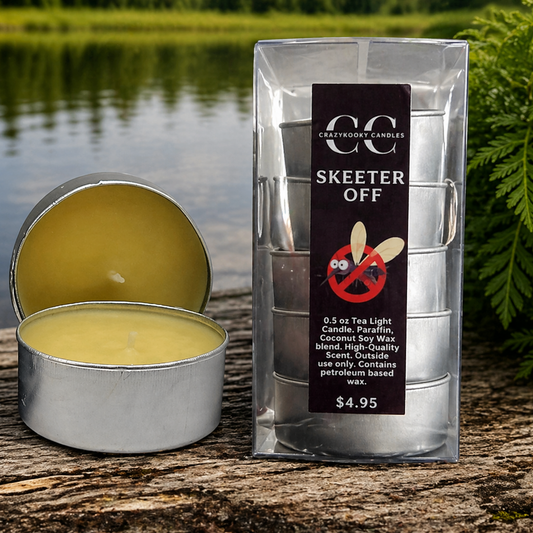 SKEETER OFF - Citronella Berry Scented Tea-Light Candles, 0.5oz