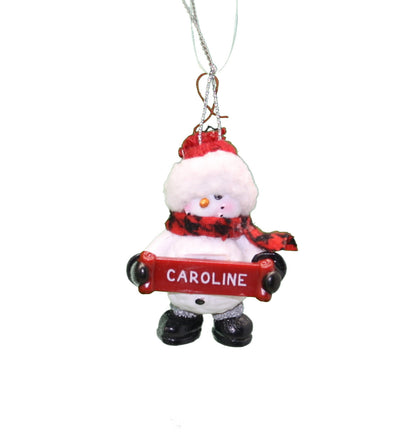 Cozy Snowman Ornament (Letters A - F) -