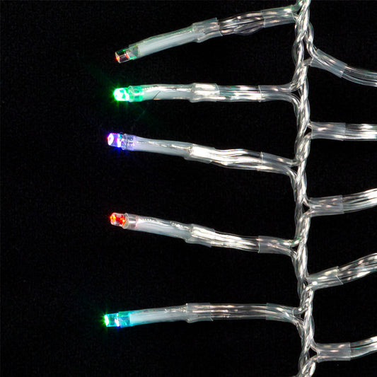 16' 480-Light Twinkle 3MM LED Color Changing Cluster Garland With Clear Wire