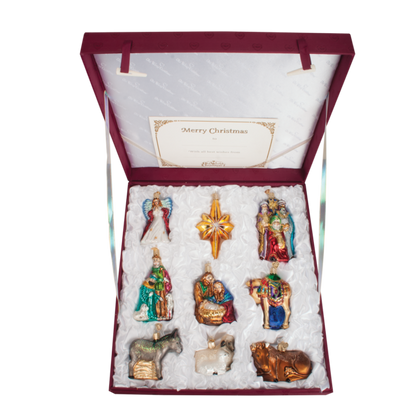 Old World Christmas Nativity Collection Glass Ornaments Set Of 9
