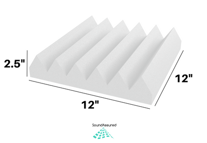 White Acoustic Foam Panels - 12x12x2.5"