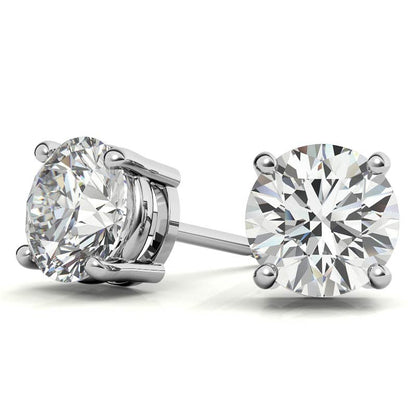 3.50 CTW Lab Grown Round Diamond Stud Earrings in 14k Gold – G/VS AGI Certified