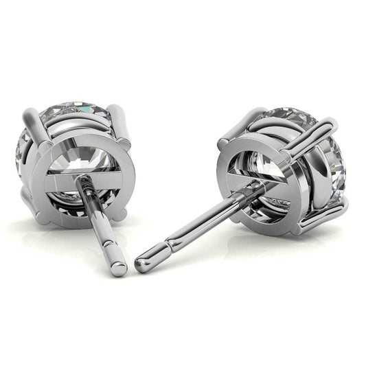 2.00 CTW AGI Certified Lab Grown Diamond (G-VS) Stud Earrings in 14K White or Yellow Gold