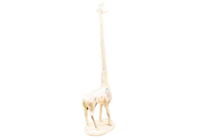 Whitewashed Cast Iron Giraffe Paper Towel Holder 19"