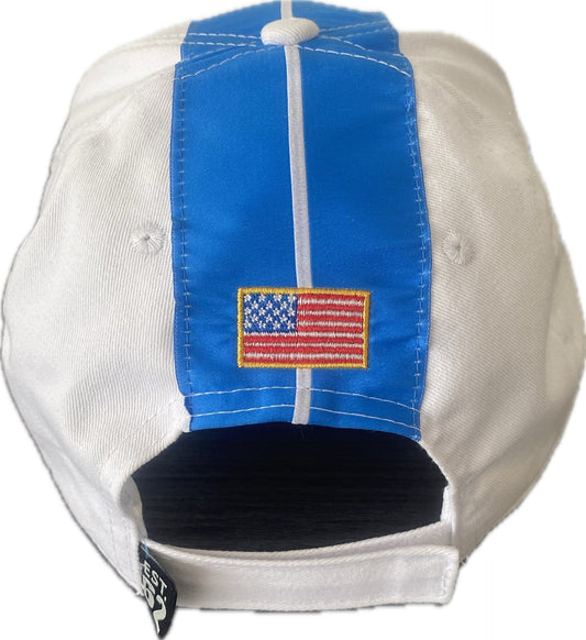 Shelby Cobra Official White with Blue Stripes Hat