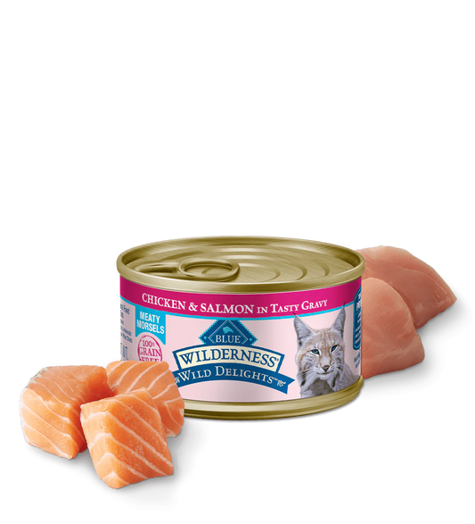 Blue Buffalo Wilderness Wild Delights Adult Chicken and Salmon Entree Wet Cat Can (3oz)