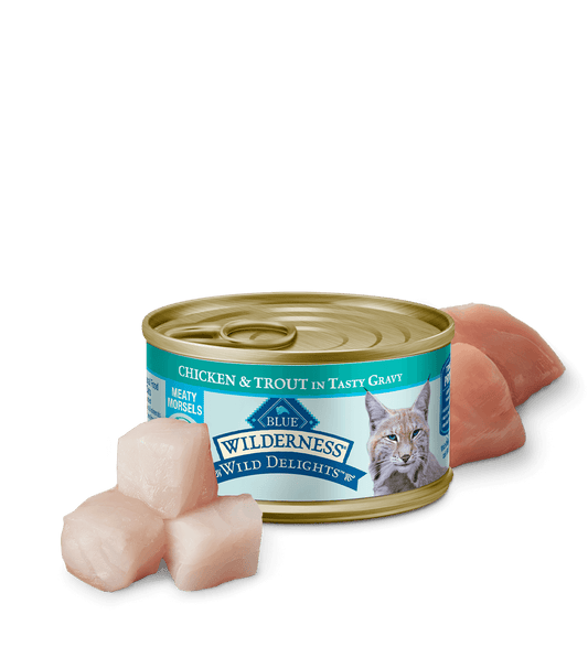 Blue Buffalo Wilderness Wild Delights Adult Chicken and Trout Entree Wet Cat Can (3oz)